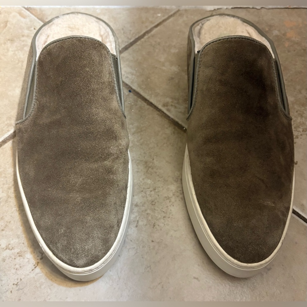 Vince Women's Garvey Suede Shearling Lined Slide-on Sneakers Size 7.5